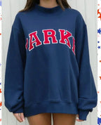 Thea | Damen Strick-Sweatshirt mit Stehkragen, Varsity-Buchstaben-Pullover | Nomadnts | Nomadnts