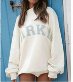 Thea | Damen Strick-Sweatshirt mit Stehkragen, Varsity-Buchstaben-Pullover | Nomadnts | Nomadnts