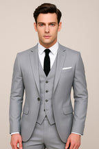 Theo | Herren formeller Dreiteiler, Anzug mit Sakko, Weste und Hose | Nomadnts | Black