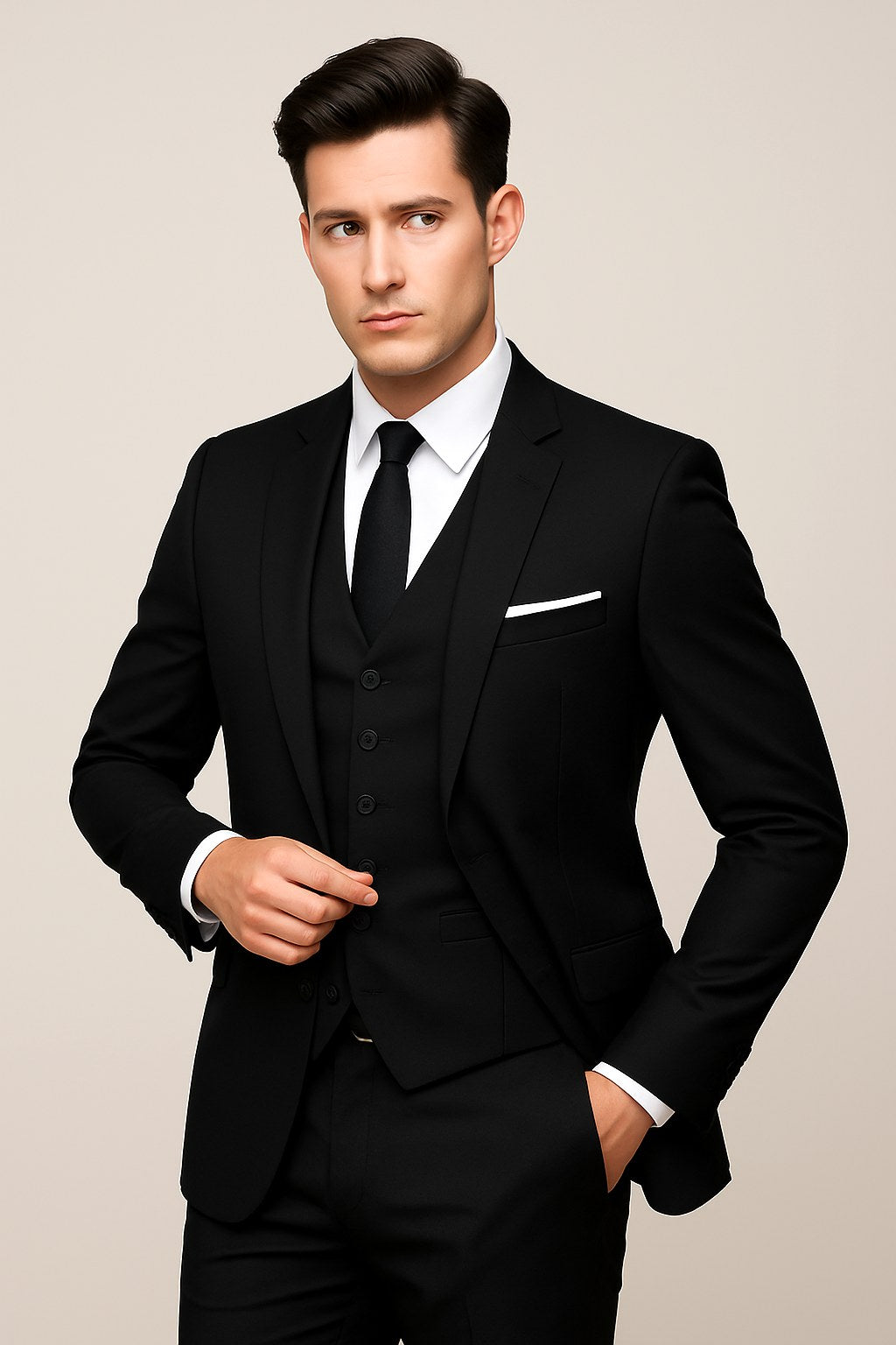 Theo | Herren formeller Dreiteiler, Anzug mit Sakko, Weste und Hose | Nomadnts | Grey