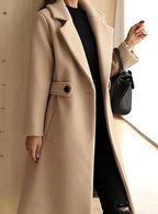 Theresa | Damen Longline Mantel mit Gürtel und Kerb-Revers, Tailierter Herbst-Mantel | Nomad NTS