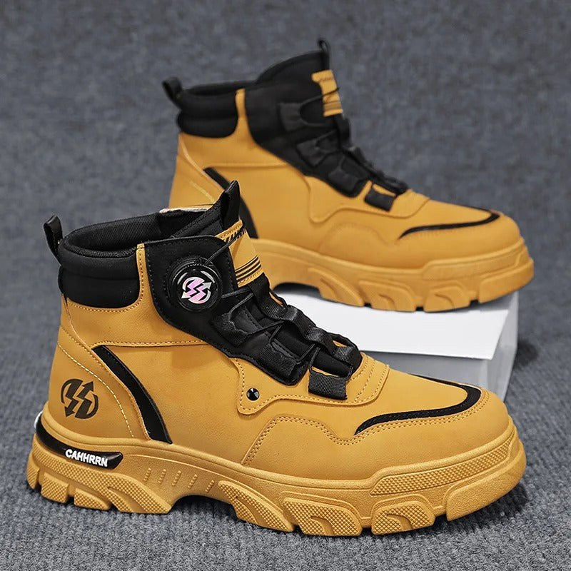Thomas | Herren Arbeitsstiefel mit Dial-Lock-System, robuste Sicherheitsstiefel | Nomadnts | Yellow