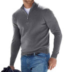 Toby | Herren Quarter-Zip Strickpullover, Pullover mit Stehkragen | Nomadnts | Gray