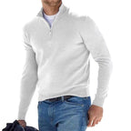 Toby | Herren Quarter-Zip Strickpullover, Pullover mit Stehkragen | Nomadnts | White