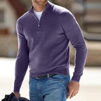 Toby | Herren Quarter-Zip Strickpullover, Pullover mit Stehkragen | Nomadnts | Purple