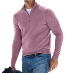 Toby | Herren Quarter-Zip Strickpullover, Pullover mit Stehkragen | Nomadnts | Pink