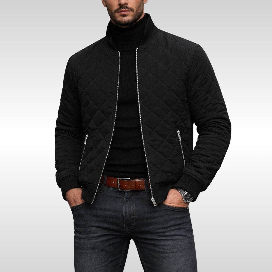 Tristan | Herren-Steppjacke, leichter Herbstmantel | Nomadnts | Schwarz
