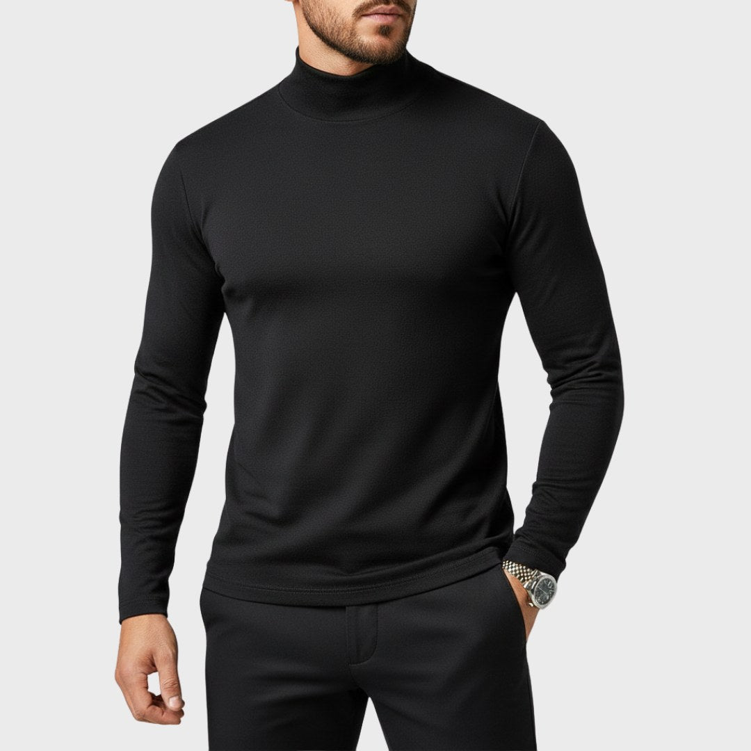 Uwe | Herren-Rollkragenpullover mit schlanker Passform, eleganter Herbst-Pullover | Nomad NTS | Black
