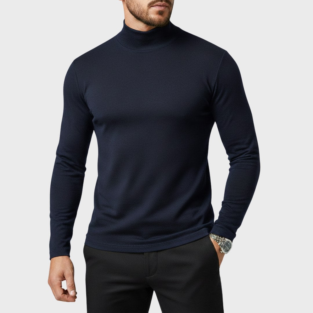 Uwe | Herren-Rollkragenpullover mit schlanker Passform, eleganter Herbst-Pullover | Nomad NTS | Blue