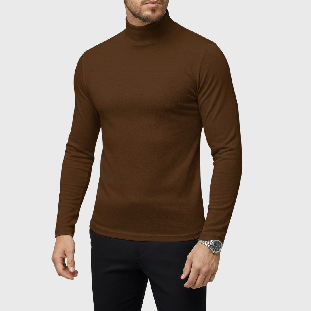 Uwe | Herren-Rollkragenpullover mit schlanker Passform, eleganter Herbst-Pullover | Nomad NTS | Brown