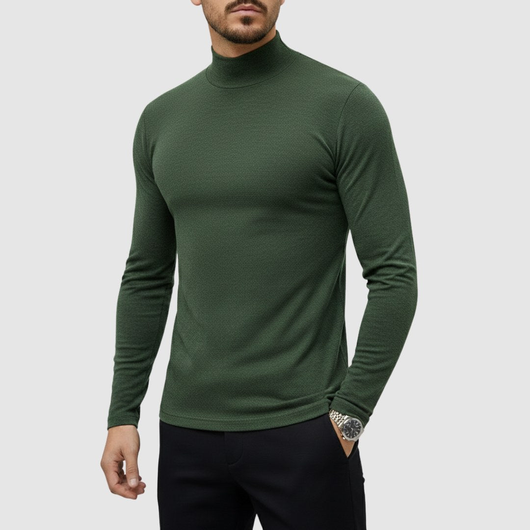 Uwe | Herren-Rollkragenpullover mit schlanker Passform, eleganter Herbst-Pullover | Nomad NTS | Green