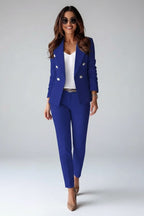 Valerie | Damen tailliert geschnittener Blazer-Anzug, Hosenanzug mit hoher Taille | Nomadnts | Grey