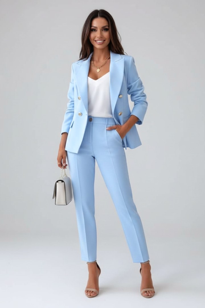 Valerie | Damen tailliert geschnittener Blazer-Anzug, Hosenanzug mit hoher Taille | Nomadnts | Pink