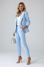 Valerie | Damen tailliert geschnittener Blazer-Anzug, Hosenanzug mit hoher Taille | Nomadnts | Brown