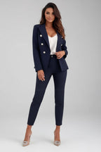 Valerie | Damen tailliert geschnittener Blazer-Anzug, Hosenanzug mit hoher Taille | Nomadnts | White