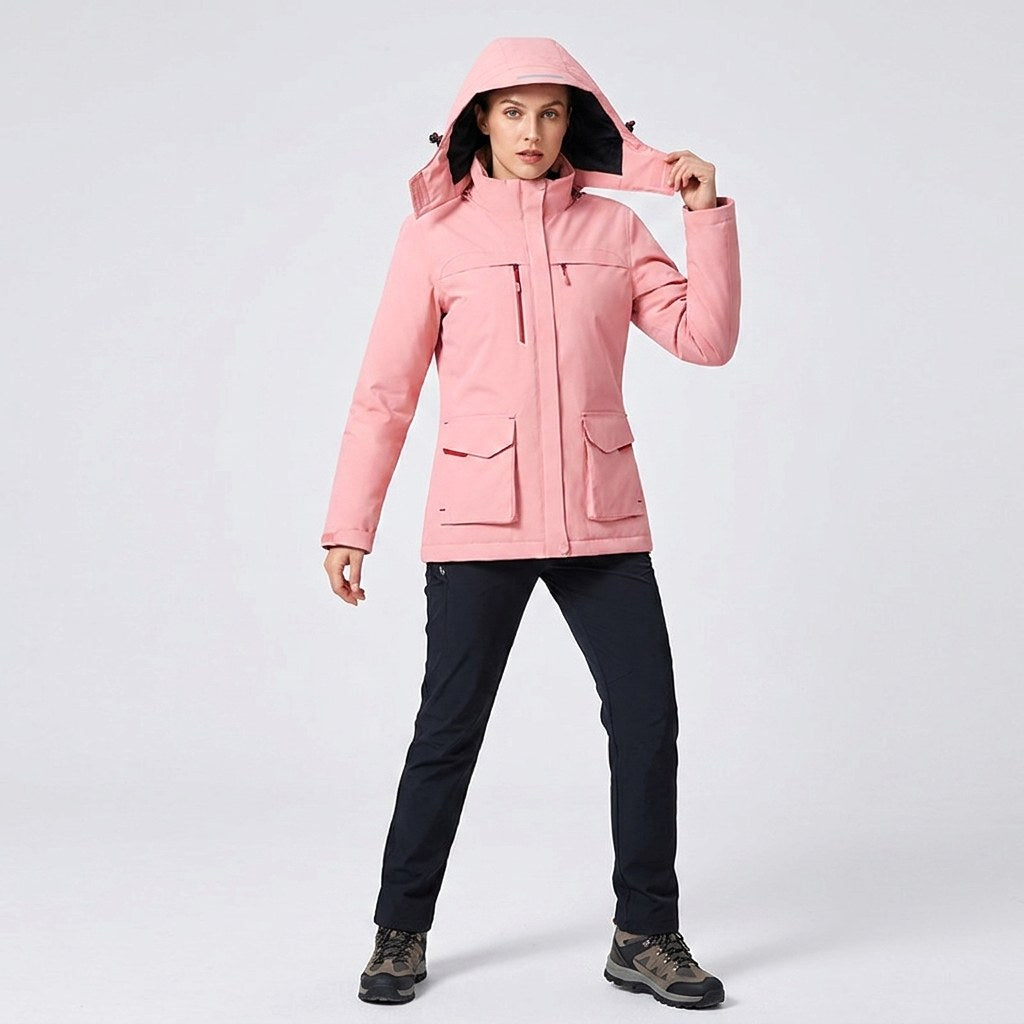 Victoire | Damen beheizte Jacke mit Kapuze und USB-Anschluss, Jacke mit verstellbarer Temperatur | Nomadnts | Nomadnts