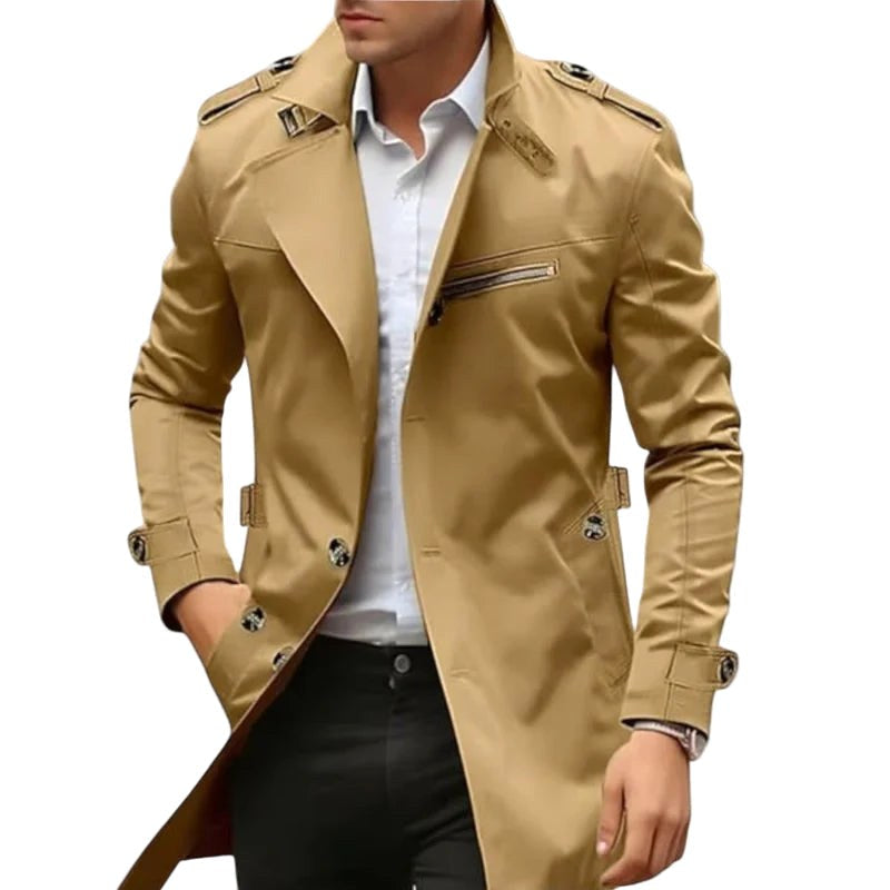 Vincent | Herren Übergangsjacke mit Kragen, Mantel mit Reißverschluss und Knopfleiste | Nomadnts | Nomadnts