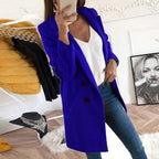 Violet | Damen langer Mantel mit Knopfleiste, eleganter tailliert geschnittener Mantel | Nomadnts | Nomadnts