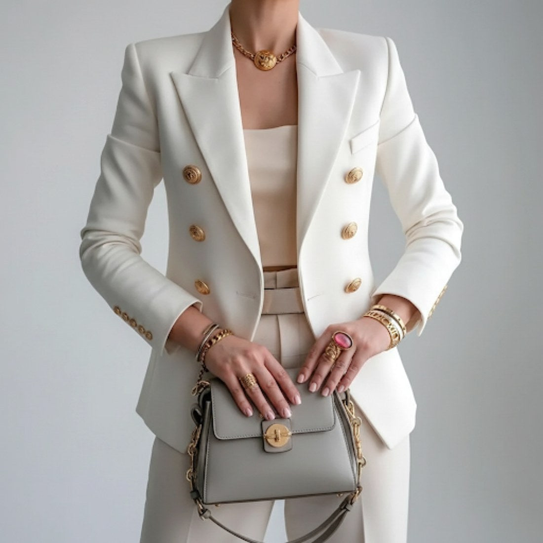Vivienne | Damen zweireihiger Blazer, Blazer-Anzug mit Reverskragen | Nomadnts | Nomadnts