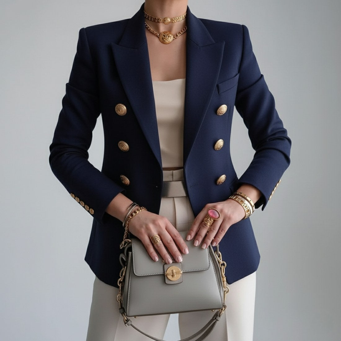 Vivienne | Damen zweireihiger Blazer, Blazer-Anzug mit Reverskragen | Nomadnts | Nomadnts