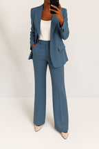Vivienne | Damen tailliert geschnittenes Blazer- und Hosen-Set | Nomadnts | Gray