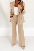 Vivienne | Damen tailliert geschnittenes Blazer- und Hosen-Set | Nomadnts | Brown