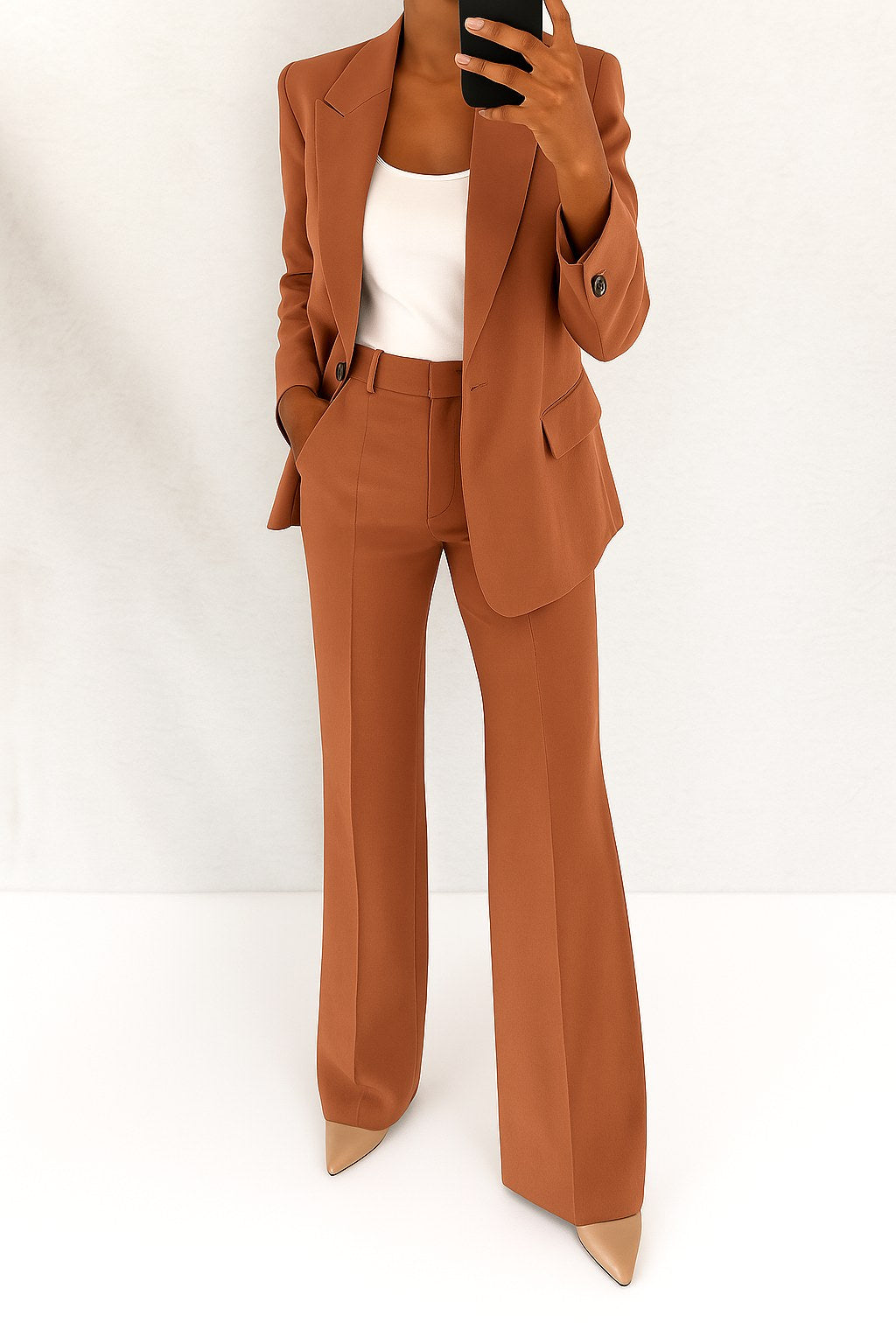 Vivienne | Damen tailliert geschnittenes Blazer- und Hosen-Set | Nomadnts | Pink