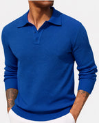 Volker | Herrenpullover mit Polokragen, Eleganter Strickpullover | Nomad NTS | Blue