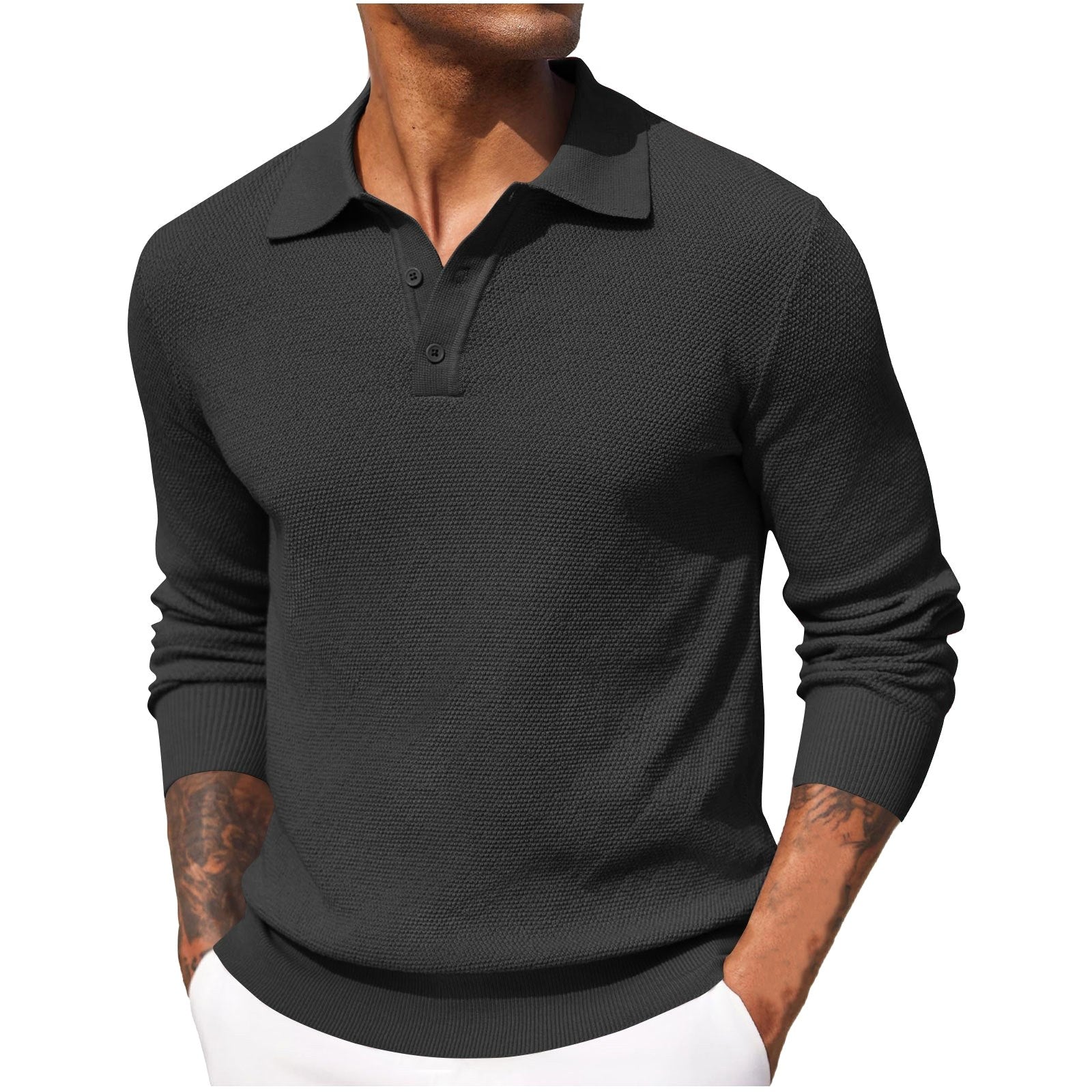 Volker | Herrenpullover mit Polokragen, Eleganter Strickpullover | Nomad NTS | Grey