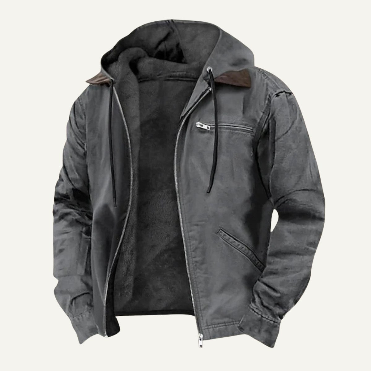 Wesley | Herrenjacke mit Kapuze und Fleece-Futter, warmer Wintermantel | Nomadnts