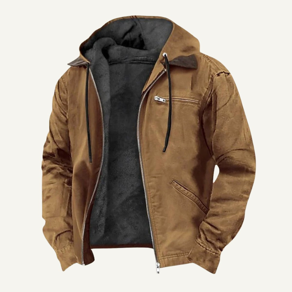 Wesley | Herrenjacke mit Kapuze und Fleece-Futter, warmer Wintermantel | Nomadnts