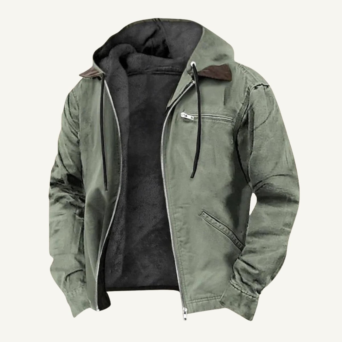 Wesley | Herrenjacke mit Kapuze und Fleece-Futter, warmer Wintermantel | Nomadnts