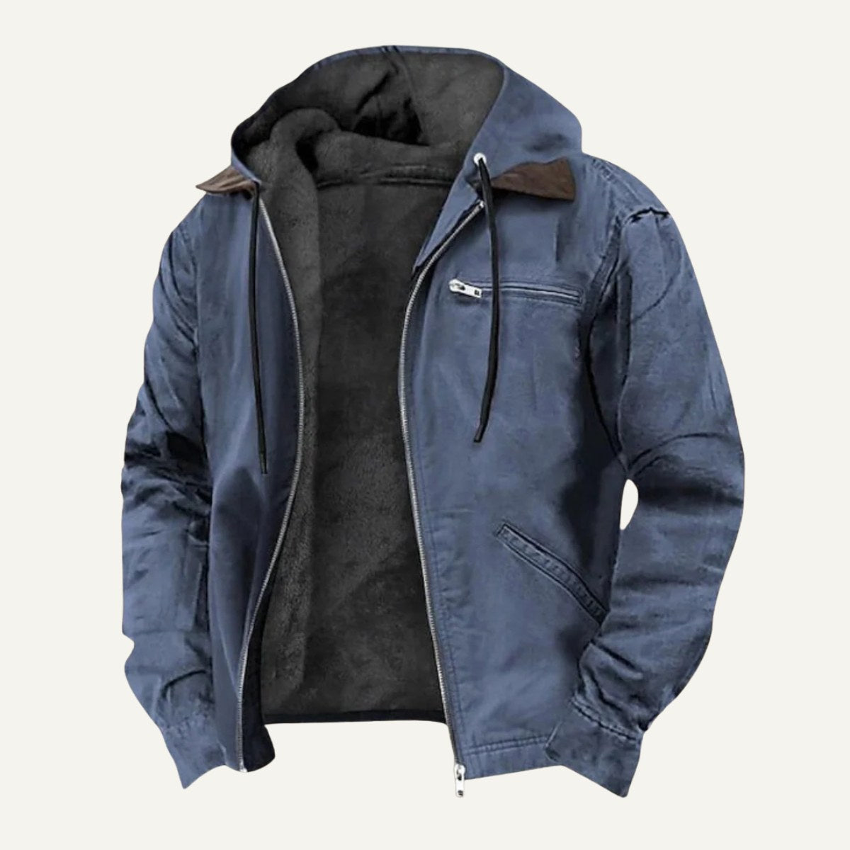 Wesley | Herrenjacke mit Kapuze und Fleece-Futter, warmer Wintermantel | Nomadnts