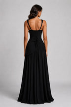 Willow | Damen geformtes Maxikleid mit Satin-Gefühl, drapiertes Abendkleid | Nomadnts | Nomadnts
