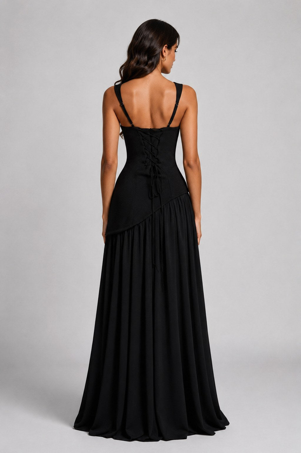 Willow | Damen geformtes Maxikleid mit Satin-Gefühl, drapiertes Abendkleid | Nomadnts | Nomadnts