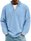 Wolfgang | Herren-Pullover mit Half-Zip-Design, Strukturierter Trendy Pullover | Nomad NTS | Grau