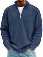 Wolfgang | Herren-Pullover mit Half-Zip-Design, Strukturierter Trendy Pullover | Nomad NTS | Weiß