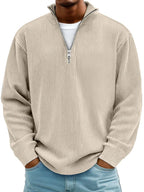 Wolfgang | Herren-Pullover mit Half-Zip-Design, Strukturierter Trendy Pullover | Nomad NTS | Schwarz