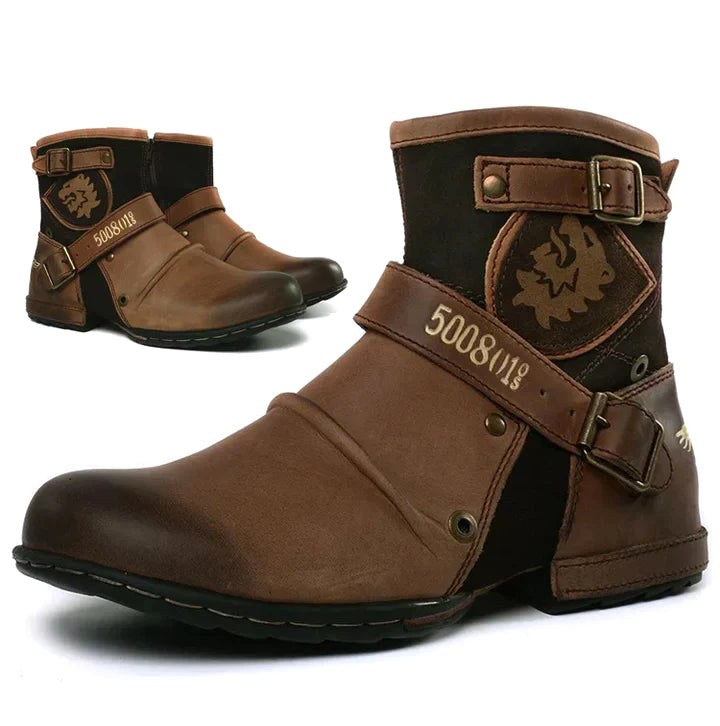 Wolfgang | Herrenstiefel aus Leder im Biker-Stil, klassische Motorrad-Boots | Nomad NTS