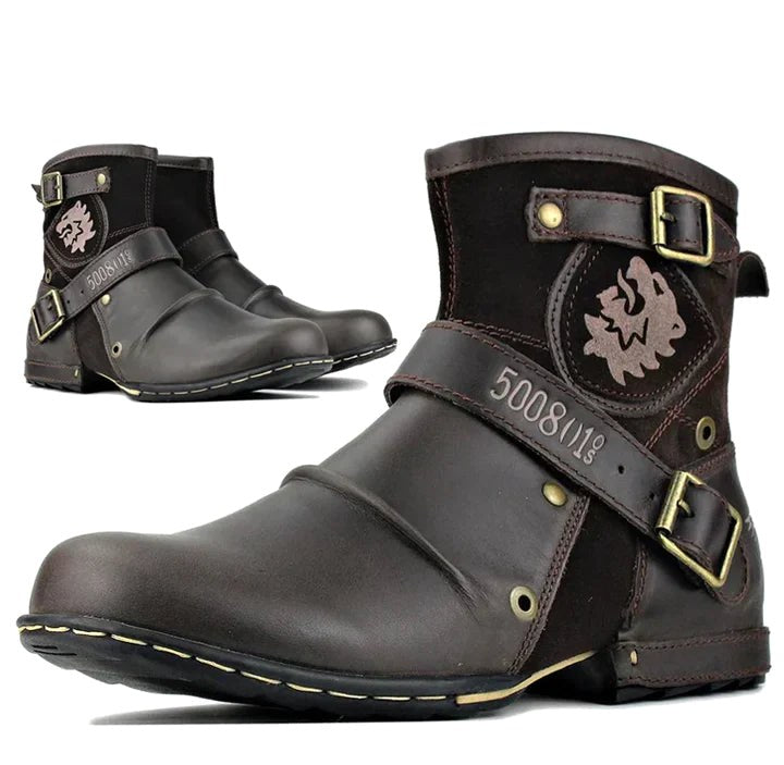 Wolfgang | Herrenstiefel aus Leder im Biker-Stil, klassische Motorrad-Boots | Nomad NTS