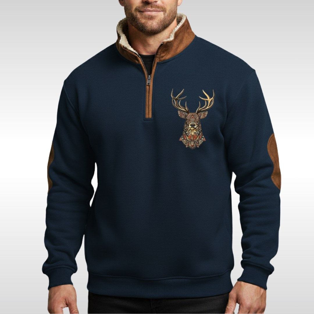Wolfram | Herren-Sherpa-Pullover mit strukturierter Textur, Warmer Strickpullover | Nomad NTS | Blue