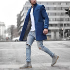 Zachary | Herren schmal geschnittener Übermantel, einreihig tailliert geschnittener Mantel | Nomadnts | Blue