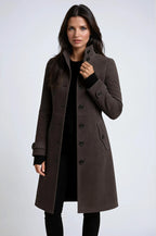 Zofia | Damen Trenchcoat mit hohem Kragen, langer tailliert geschnittener Wintermantel | Nomadnts | Nomadnts
